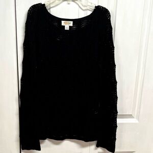 Talbots Black Knit Pull Over Sweater Size S